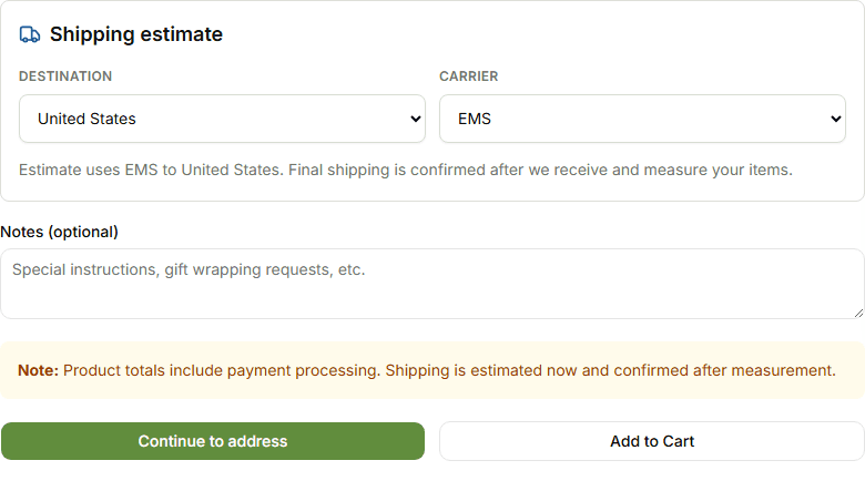 KoreaBox Add to Cart and Continue to address actions